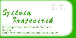szilvia krajcsirik business card